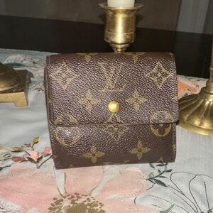 Louis Vuitton Brown and Gold Monogram Pouch